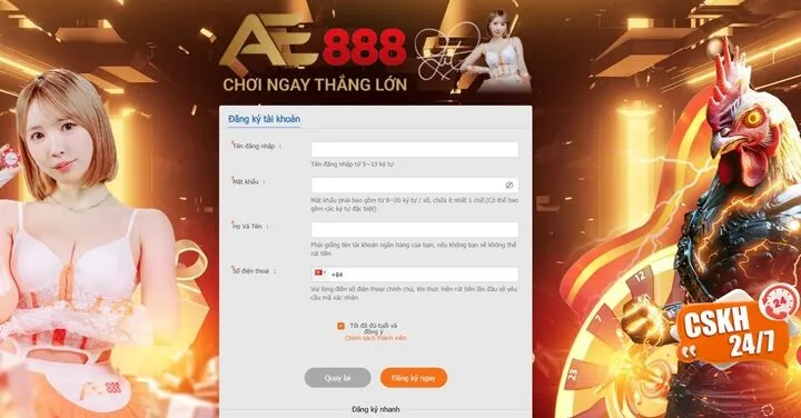 Hướng dẫn đăng ký AE888