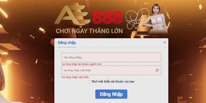 Hướng dẫn đăng nhập AE888