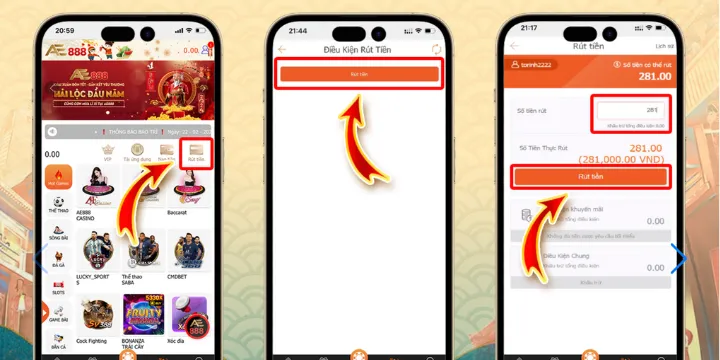 Những thắc mắc phổ biến về rút tiền AE888
