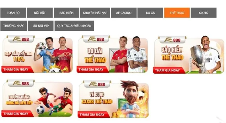 Thể thao AE888 - Kèo chất lượng thưởng cạnh tranh cực hấp dẫn