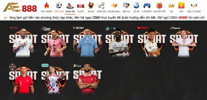 Thể thao AE888 - Kèo chất lượng thưởng cạnh tranh cực hấp dẫn